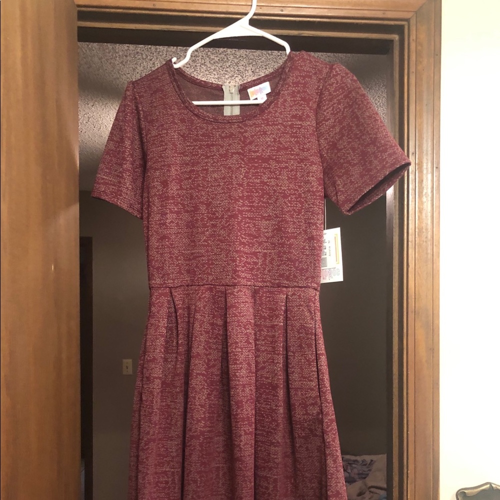 Lula Roe Amelia maroon dress NWT